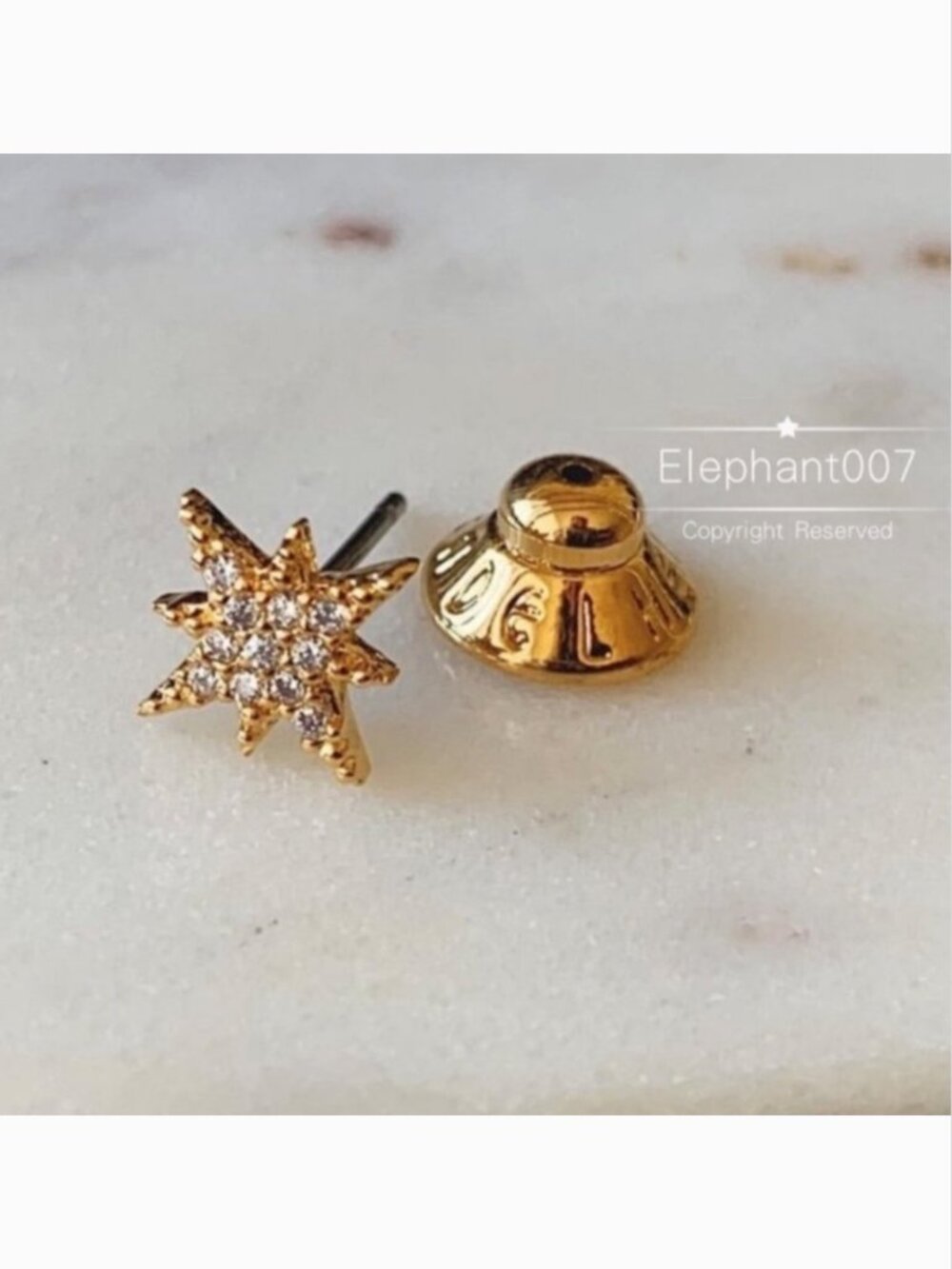 Henri Bendel Starburst Crystal Stud Earrings Gold Tone Celestial Minimalist - Picture 3 of 4